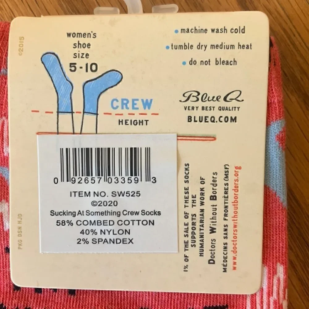 Blue Q Women’s Cotton Crew Socks Dolphins